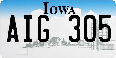 IA license plate AIG305