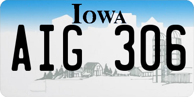 IA license plate AIG306