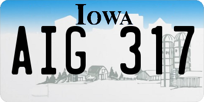 IA license plate AIG317
