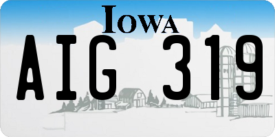 IA license plate AIG319
