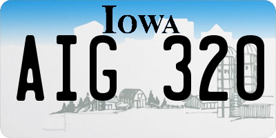 IA license plate AIG320