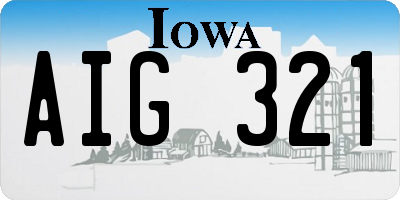 IA license plate AIG321
