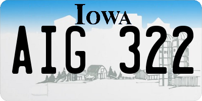IA license plate AIG322