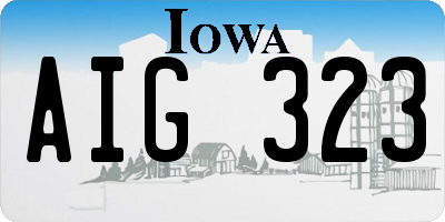 IA license plate AIG323