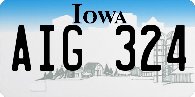 IA license plate AIG324