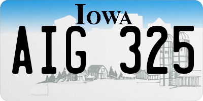 IA license plate AIG325