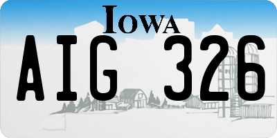 IA license plate AIG326