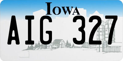 IA license plate AIG327