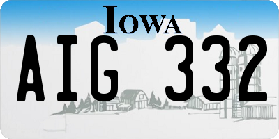 IA license plate AIG332