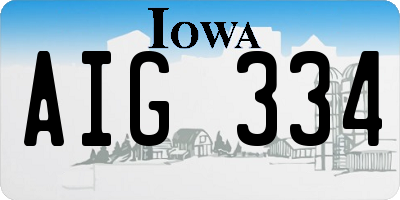 IA license plate AIG334