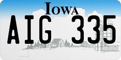IA license plate AIG335