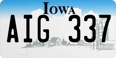 IA license plate AIG337
