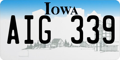 IA license plate AIG339