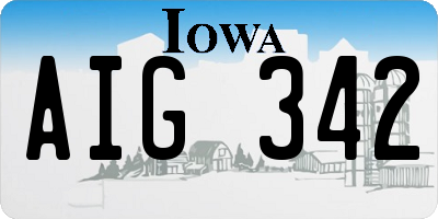 IA license plate AIG342