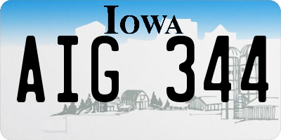 IA license plate AIG344