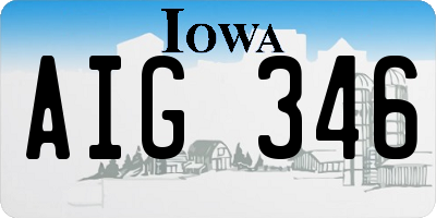 IA license plate AIG346