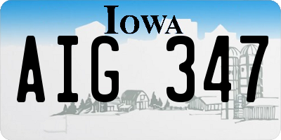 IA license plate AIG347