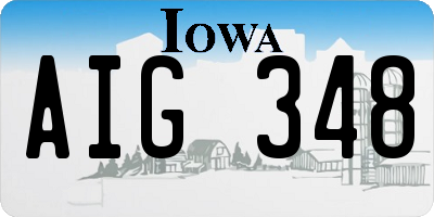 IA license plate AIG348