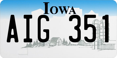 IA license plate AIG351