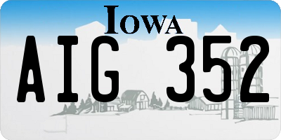 IA license plate AIG352