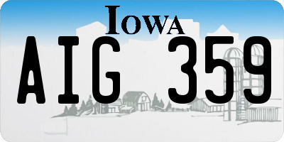 IA license plate AIG359