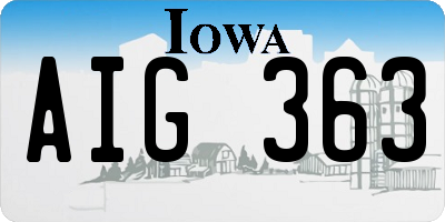 IA license plate AIG363
