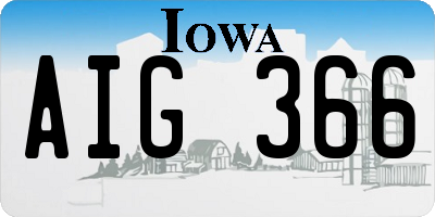 IA license plate AIG366