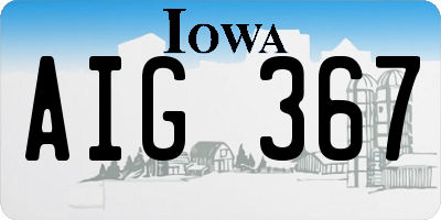 IA license plate AIG367