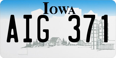 IA license plate AIG371