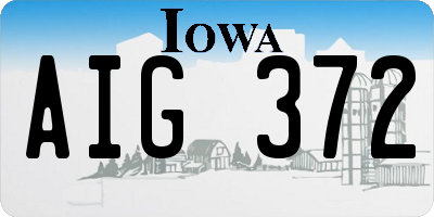 IA license plate AIG372