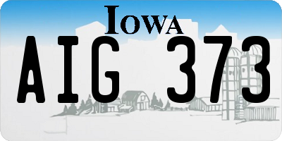 IA license plate AIG373