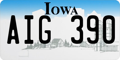 IA license plate AIG390
