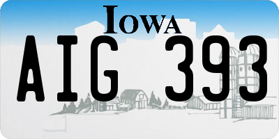 IA license plate AIG393