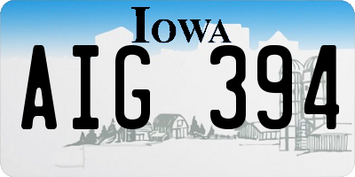 IA license plate AIG394