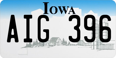 IA license plate AIG396