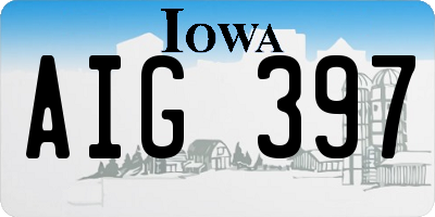 IA license plate AIG397