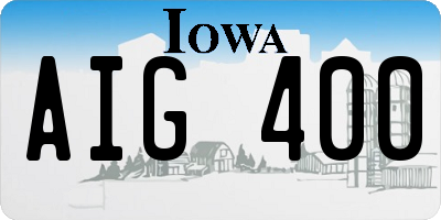 IA license plate AIG400