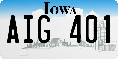 IA license plate AIG401