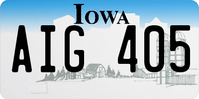 IA license plate AIG405