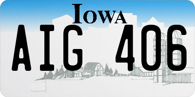 IA license plate AIG406