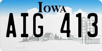 IA license plate AIG413