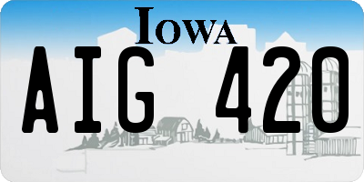 IA license plate AIG420