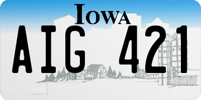 IA license plate AIG421