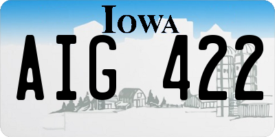 IA license plate AIG422
