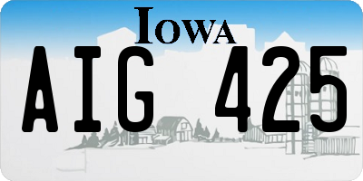 IA license plate AIG425
