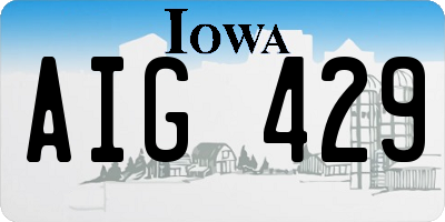 IA license plate AIG429