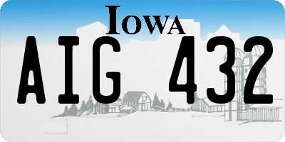 IA license plate AIG432