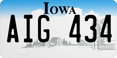 IA license plate AIG434
