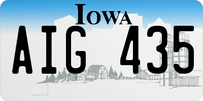 IA license plate AIG435