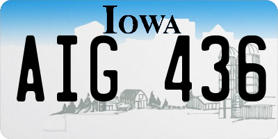 IA license plate AIG436